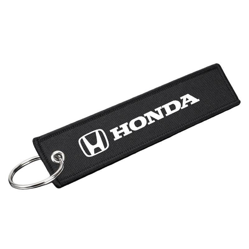Canvas Car Logo Keychain Keyring Pendant For Honda Civic Xrv CRV City Accord Fit Jazz Insight Pilot Odyssey Passport Shuttle HRV EB1