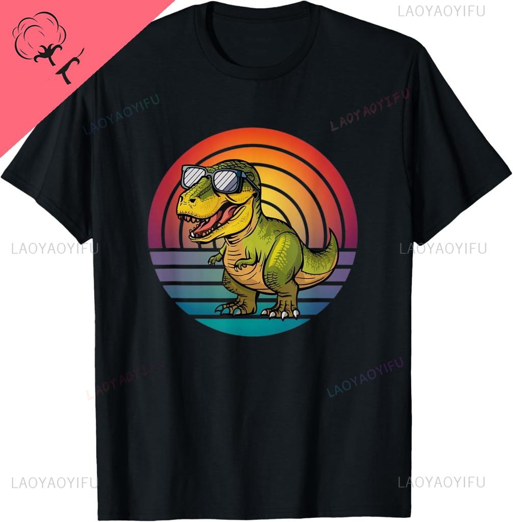 Dinosaur TRex Retro Novelty Men Kids Women Funny Dinosaur TShirt Kawayi Y2k Harajuku Cotton Tee Camiseta