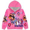 Kids Girls POP Singer Rumi Zoey Mira Printed Casual Hooded Zipper Long Sleeves Jacket Coat Clothes Sale
