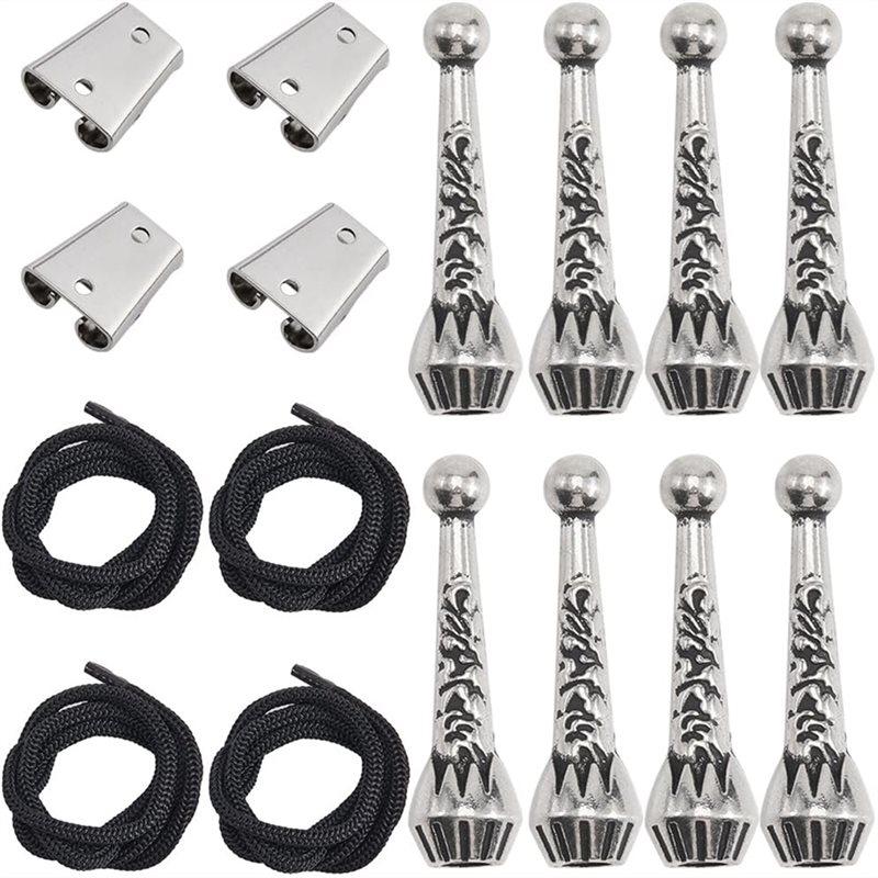 A95D-1 Set Iron Bolo Tie Findings Kit Bolo Tie Tips Replacement End Caps Kit Tie Buckle Accessories For Bolo Tie Making