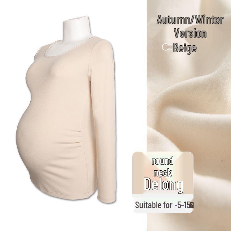 

Новый трендовый полувысокий воротник, эластичный топ для беременных с длинным рукавом на осень/зиму - Теплый и стильный 3XL for 82-93 kg