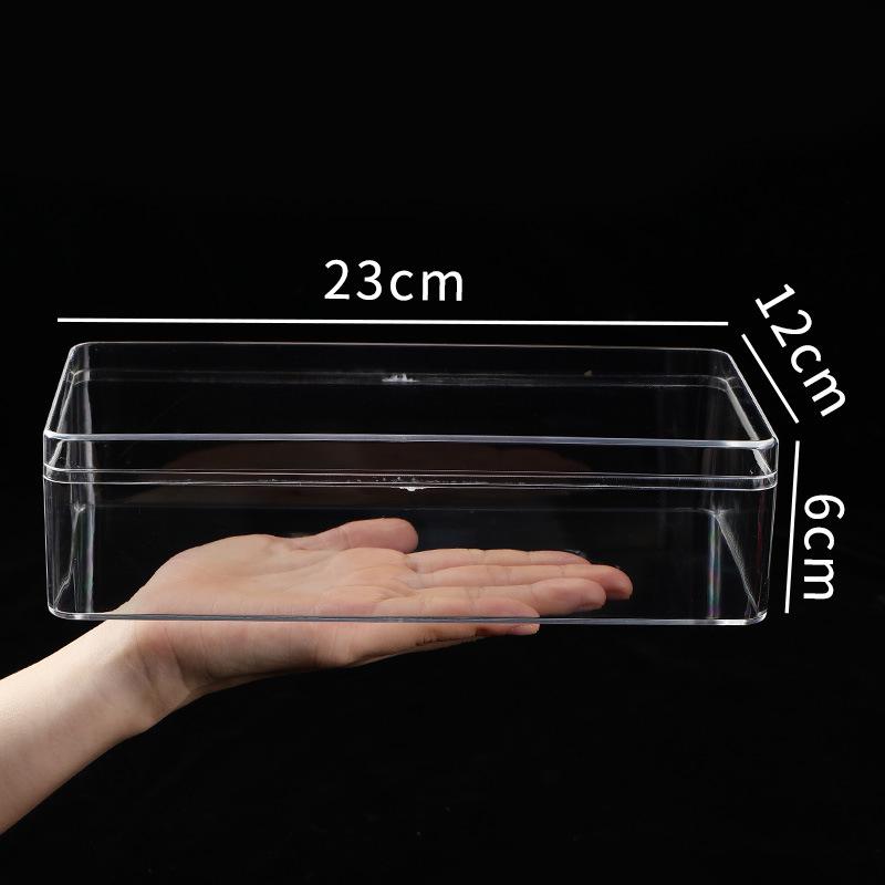 Transparent Square Acrylic Storage Box for Figures - Dustproof Food-grade Plastic, PS Wedding Candy Box with Lid