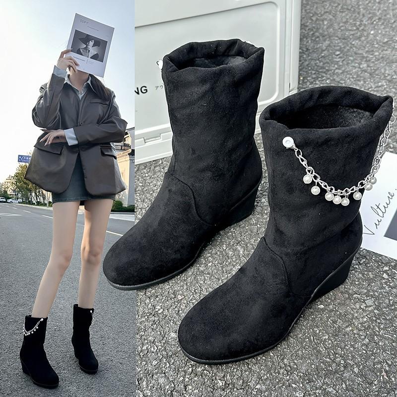

Martin boots women s autumn and winter European boots British style small short boots pointed thin thick heel autumn and winter 35