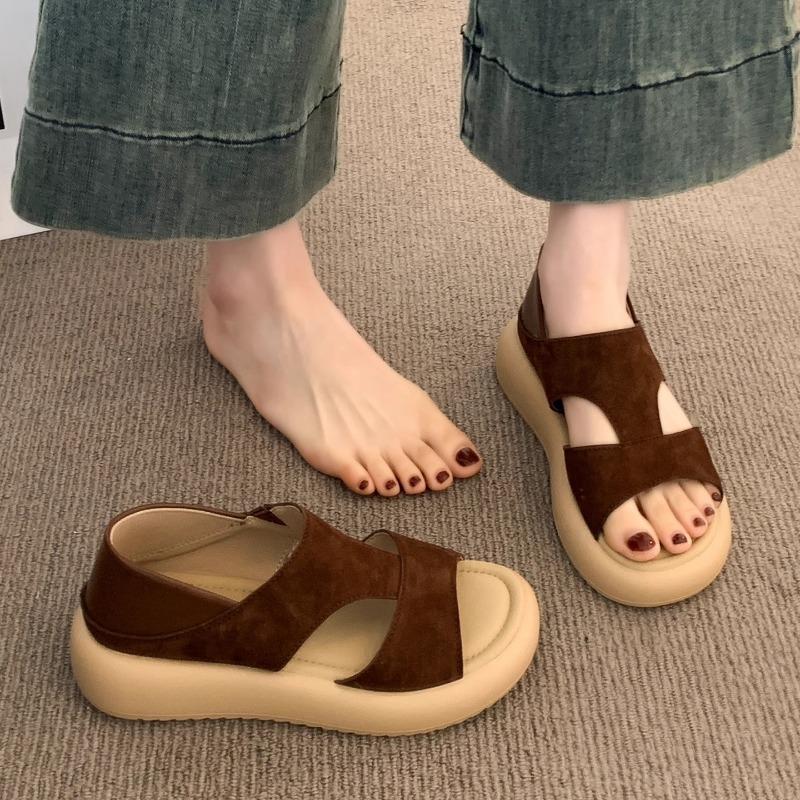 

Soft sheepskin~ platform sandals for women to wear in summer, the new models are beautiful and not tired, and the shoes are two cold slippers. 40