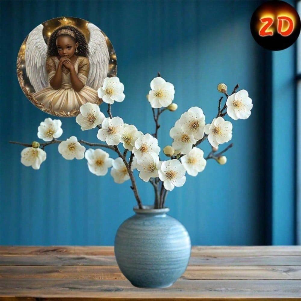 1pc African Angel Metal Wall Art, Dark Brown Gold Metallic Hanging Ornament for Home Christmas Wedding Decor