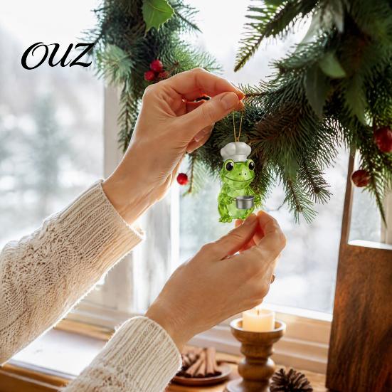 Xmas Tree Hanging Decor Frog Advent Calendar 2026, 24 Days 2D Acrylic Crystal Pattern Christmas Decorative Ornaments Countdown Calendar, Frog-Themed