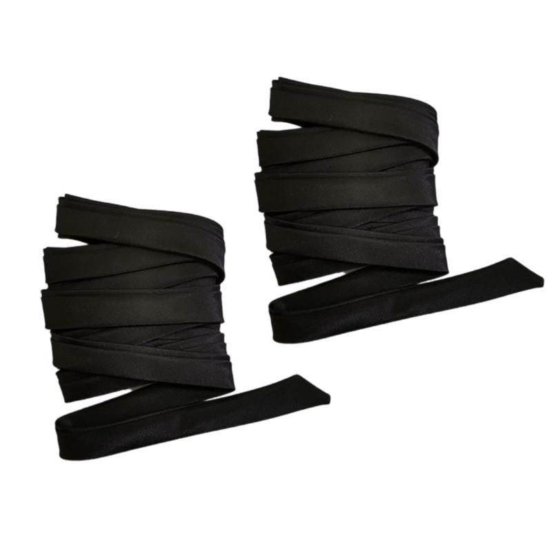 

2Pieces Satined Bridal Ribbon Strap Multiuse Ribbon Tie for Wedding Gowns Styling Essential Lace Up Tie for Special Event чорний