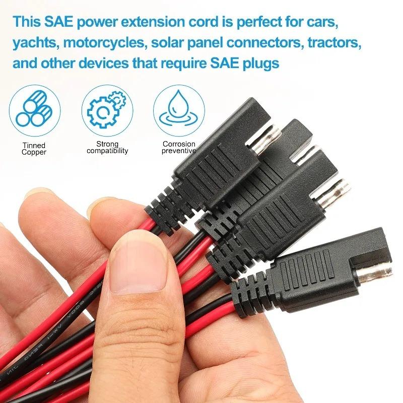 Car Extension Cable Solar Panel Cable Wire SAE Connector Extension Cable SAE Quick Connector Disconnect Plug SAE Power