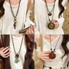 Feather Leaf Pendant Necklace New Chinese Style Vintage Ethnic Double Layered Lightweight Jewelry for All Day Comfort Wear
