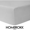 Set of 3 Fitted Sheets 160 X 200 Cm 100% Cotton LIGHT GREY/WHITE/CHOCO - HOMEROKK