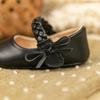 Versatile Bow Princess Shoes - PU Leather, Soft Sole, Baby Walking Shoes