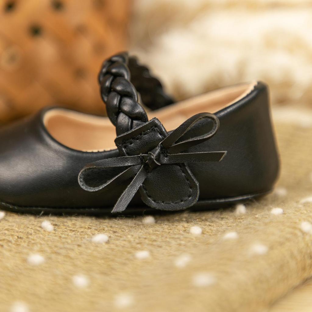 Versatile Bow Princess Shoes - PU Leather, Soft Sole, Baby Walking Shoes