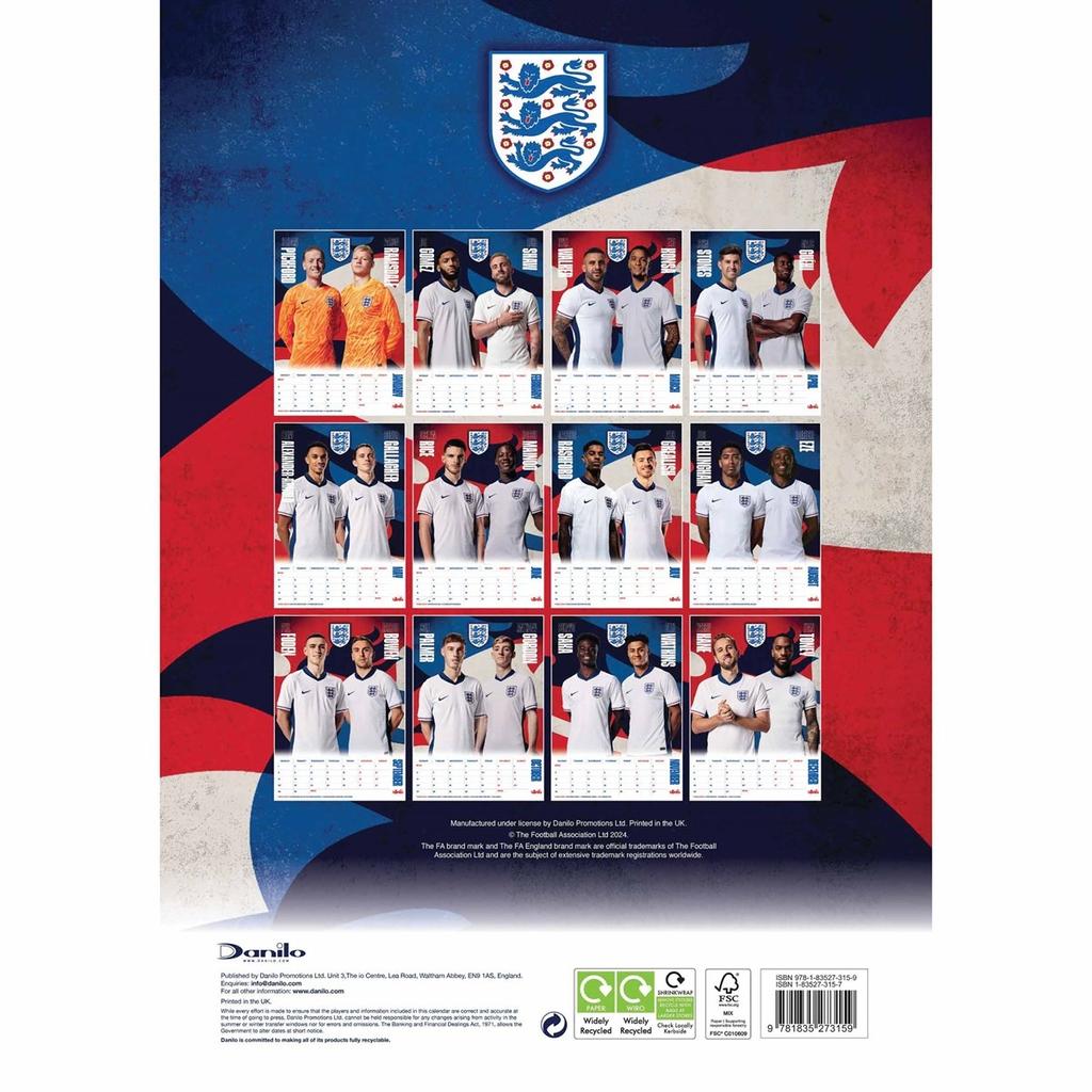 England FA Calendar A3 2025