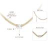 Cubic Zirconia Gold-Plated Cuban Chain Necklace - European American Fashion Statement for Women
