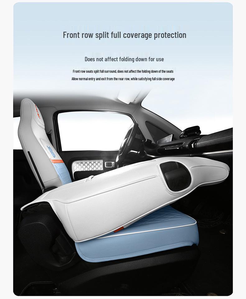 Cartoon Car Seat Cushion for Baojun EV5 with Leather Seat Cover