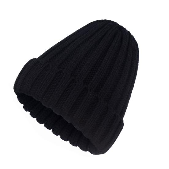Women Winter Hat Solid Color Thick Warm Knit Hat Brimless Ribbed Breathable Hat with Good Elasticity Headwear