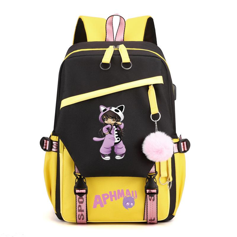 Speed Backpack Aphmau Anime Schoolgirl School Bag Female Notebook Backpack Usb School Bag
