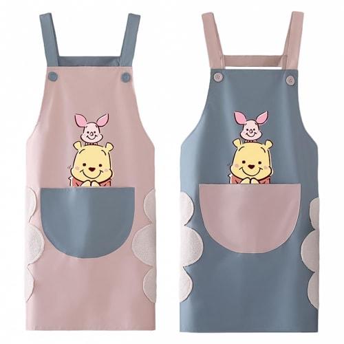 hgTUP Winnie the Pooh Work Apron, Cooking Apron, Stain-Resistant, Wrinkle-Resistant, with Hand Towel, Perfect for Cooking, Nursery Teachers, Adults, H