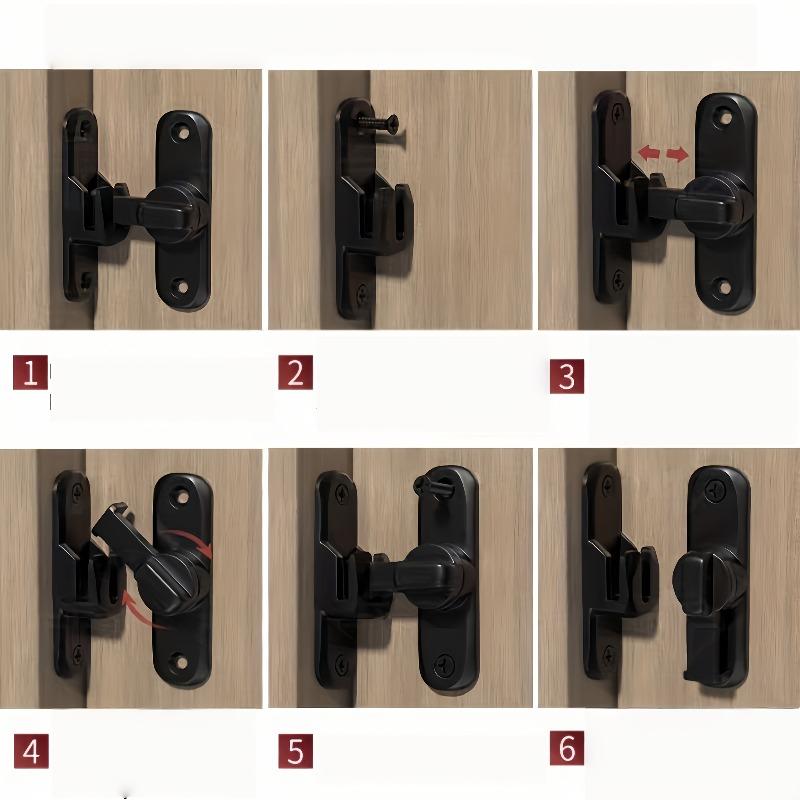 Heavy-Duty Security Anti-Theft Door Lock Handle, Commercial/Residential Grade Safety Pin Lock with Adjustable Sliding 90°/180°