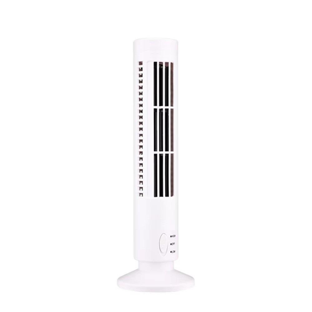 

2 Gear Speed Mobile Air Conditioning Low Noise Vertical Conditioner USB Tower Fan Portable Use белый