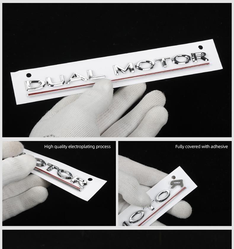 WDYEA1 Car Trunk Emblem Metal Stickers Decorative Decals Accessories For Tesla Model 3 Model S Model X Model Y Cybertruck Roadster