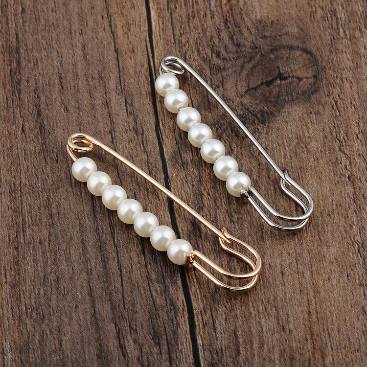 Simple Fashionable Imitation Pearl Beaded Brooch for Women's Classic Casual Jewelry Clothing Accessories