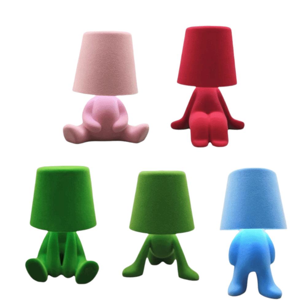 Touch Control Table Lamp Colorful Design Flocking Texture Night Lamp Creative Shape Mini Size Desk Light Bedroom Use