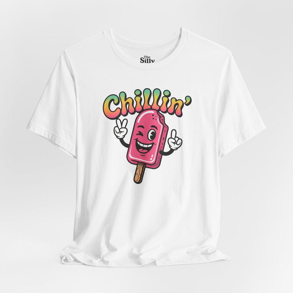 Chillin' Popsicle Summer Shirt, Retro Cartoon Ice Cream Tee, Funny Foodie Gift, Vintage Summer Vibes Tshirt, Cute Streetwear