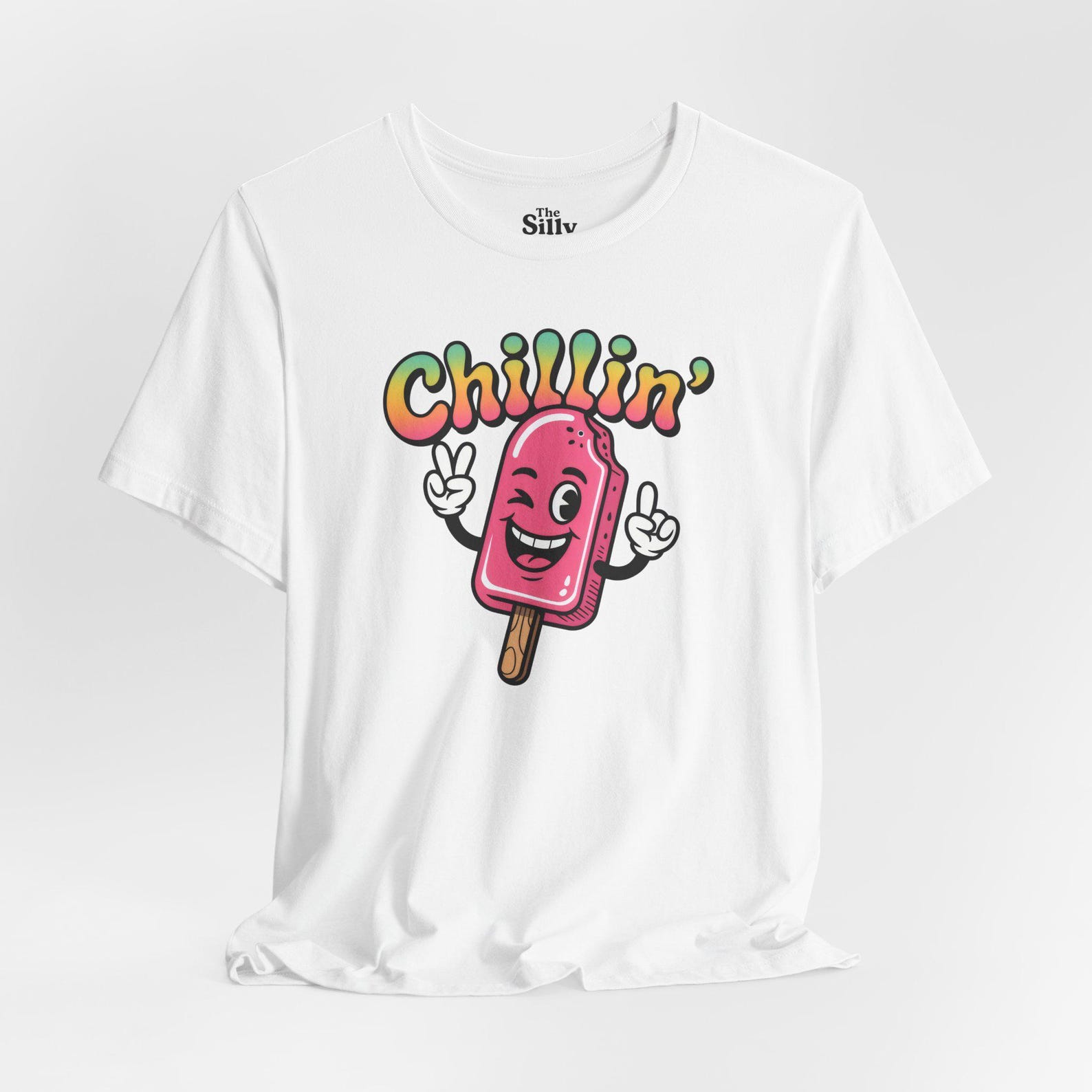 Chillin Popsicle Summer Shirt, Retro Cartoon Ice Cream Tee, Funny Foodie Gift, Vintage Summer Vibes Tshirt, Cute Streetwear XL