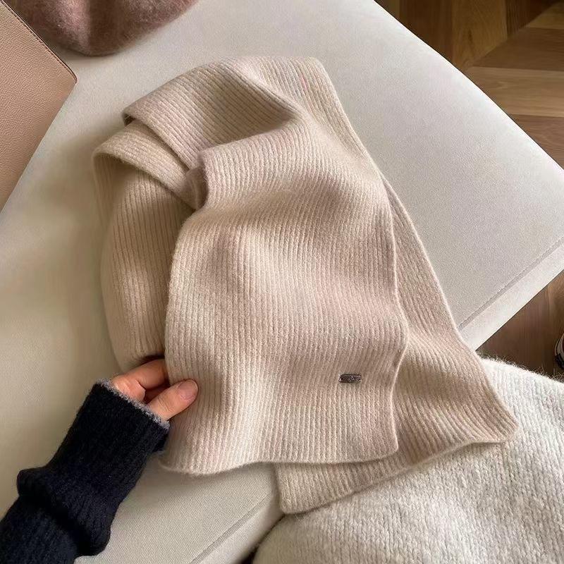 New Winter Solid Color Japanese and Korean Style October Siege Wool Scarf for Women Soft  Light Skinned and Versatile  Couple Scarf for Men