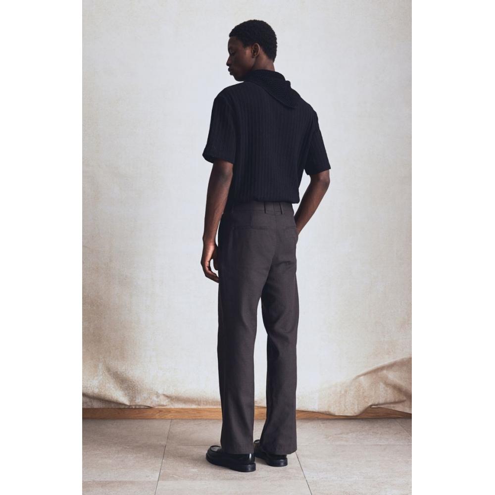 H M crocHeT Look T sHirT Regular fiT Black