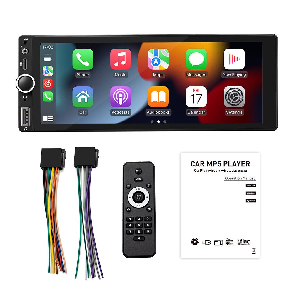 IPS 6,9 Zoll 1Din Drahtloses oder Kabelgebundenes CarPlay Android Auto Autoradio Multimedia MP5 Player 1 Din DVD Bluetooth Stereo USB-Laden
