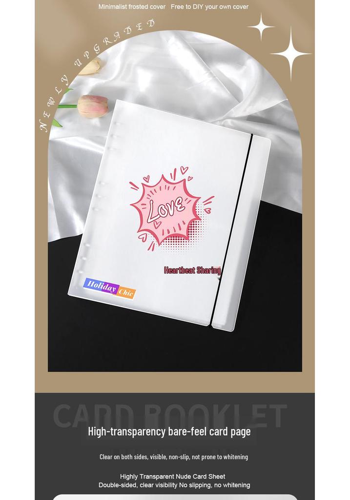 Large B5 Card Collection Album with Thick Transparent Pages, Storage Binder for Tickets and Star Memorabilia, Four-Grid or Nine-Grid Layout