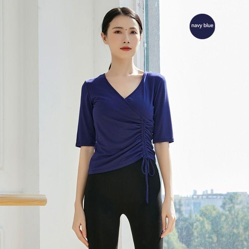 V-Collar Drawstring Finger Dance Yoga Clothing Modern Dance Classical Dance Body Training