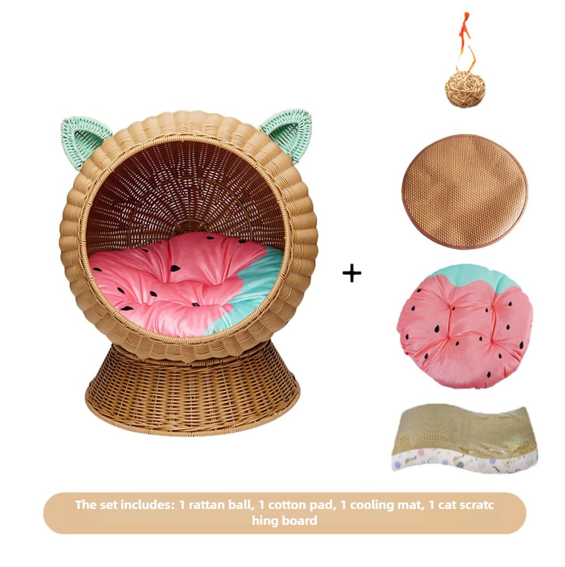 

Наполнитель для кошачьего туалета, изготовленный вручную из ротанга, коврик для сна на все времена, который можно разобрать и постирать, лежанка для домашних животных, классная доска для царапания кошек