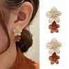 Pinkdudu Vintage Pearlescent Painted Petals Zinc Alloy Earrings Simple Drop Earrings Women Jewelry PD2375