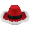 Feather Brim Cowboy Christmas Hat with Feather Brim Christmas Felt Adult Hat
