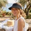 Raffia Summer Visors Hat Anti-UV Beach Straw Hats Fashion Sunshade Cap  for Travel Outdoor Beach