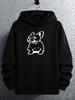 French Bulldog Graphic Hoodie - 100% Polyester Casual Pullover with "Bulldog" Print