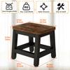 IBUYKE Step Stool, Step Stool, Footrest with Non-Slip Backrest, Wooden Chair for Kids, Bedroom, Bathroom, Living Room, Kitchen, Brown, 25.5cm Deep,