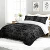 3PC Skull Pattern Gothic Comforter Set with 2 Pillowcases - Skeleton Duvet Cover for Bedroom Or Guest Room Decor