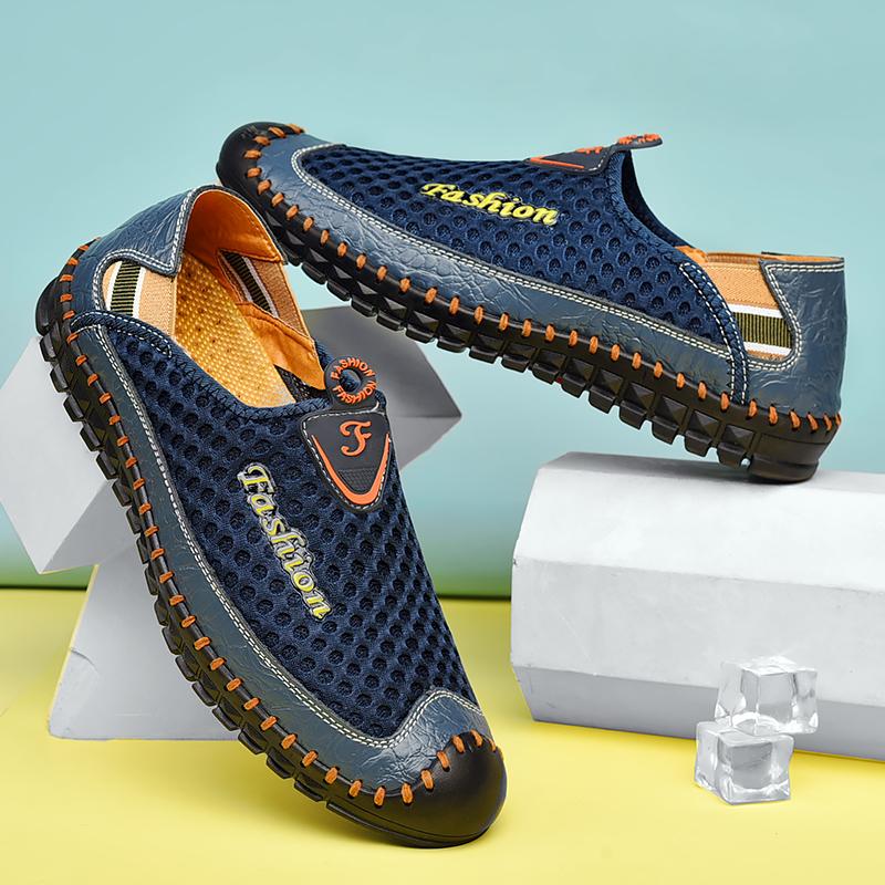 Summer Men's Mesh Sports Shoes Mountaineering Breathable Lightweight Anti Slip Shoes Outdoor Travel Running Casual Shoes