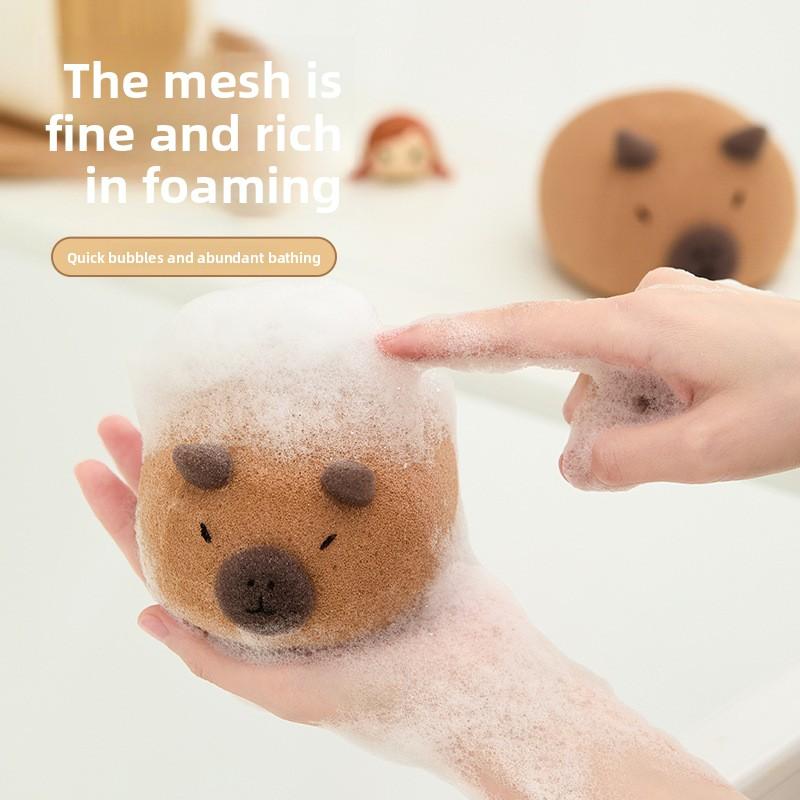 1 ШТ Капібара Губка для ванни Душова мочалка для всього тіла Відлущування Масажна щітка Скрабер Щітка для тіла Губка Щітка Аксесуари для ванної