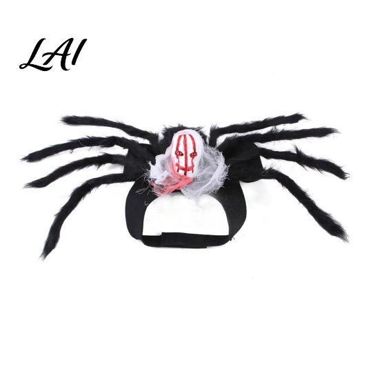 Lightweight Pet Cosplay Costume for Halloween Spider Costume Cat Outfit with Skull Face Black Adjustable Suit Pets Holiday Apparel Cats Dogs