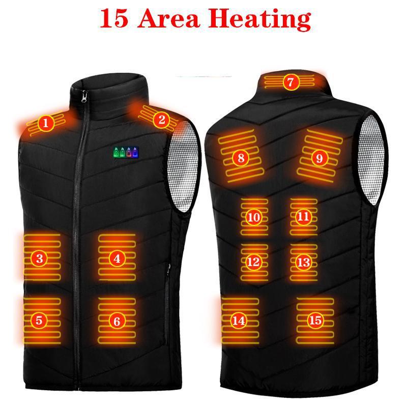 Pánská chytrá vyhřívaná vesta 21. obvodu - Zimní USB elektrické vyhřívání s regulací konstantní teploty