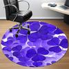 1pc Purple Clover Pattern Chair Carpet for Office, Round Non-Slip Durable Large Size Office Carpet, Suitable for Office, Beautiful Decoration