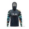 Mens Quick-Dry Fishing Hoodie With Integrated Face Cover UPF50 Sun Protection Lightweight Breathable Angling Shirt