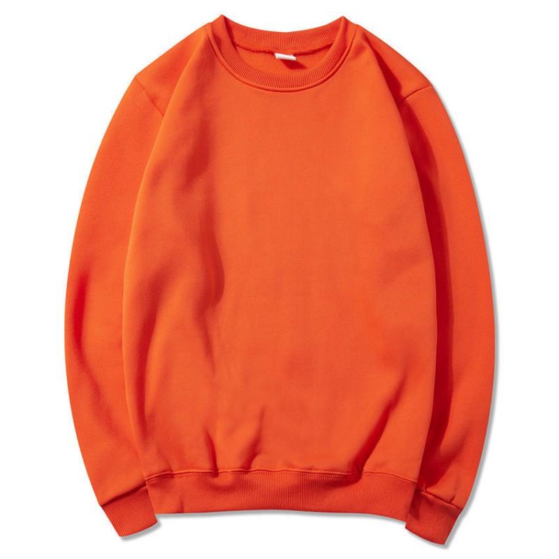 Unisex Fleece Sweatshirt Casual Sports Pullover Solid Color Long Sleeve Top Men Women