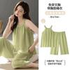 New Pajamas with Chest Pads Women's Summer Suspender Cropped Pants Han Fan Can Wear Outside Loungewear Suit