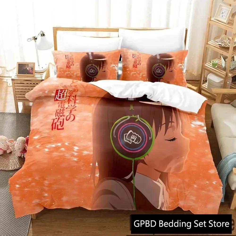 3D Misaka Mikoto A Certain Magical Index Railgun Beding Set Bedrom Soft Modern Bedspreads Comefortable Soft durable Quality Duvet Cover Pilowcase